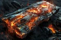 A piece of wood with rust and fire on it, high quality, high resolution Royalty Free Stock Photo