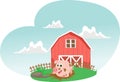 Illustration of pig play in a mud puddle. Farm life Royalty Free Stock Photo