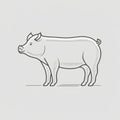 Illustration of a pig on a white background. Vector illustration. Royalty Free Stock Photo