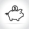 Piggy Bank Icon On White Background