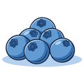 Illustration of a Pile of Fresh Blueberries With a Shadow Royalty Free Stock Photo