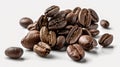 Illustration of a pile of roasted coffee beans on white background Royalty Free Stock Photo