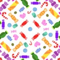 Illustration of a pile of various, colorful bonbon and candys.