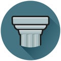 Pillars circle flat icon concept