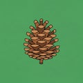 The pine cone is centered, with its small stem visible at the base Royalty Free Stock Photo