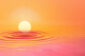 Illustration of pink and orange circles with ripples on it, high quality, high resolution Royalty Free Stock Photo