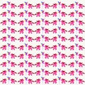Illustration of pink ponies and pinwheels on a white background Royalty Free Stock Photo