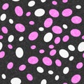 PrintIllustration pink, white and black oval background that is repeat