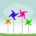 Illustration of pinwheels Royalty Free Stock Photo