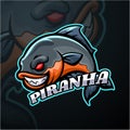 Piranha esport logo mascot design Royalty Free Stock Photo