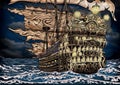 Illustration of pirate ship