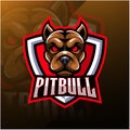 Pitbull head esport mascot Logo