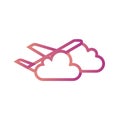 Illustration Plane cloud Icon For Personal And Commercial Use...