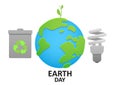 Illustration planet earth energy conservation and recycling