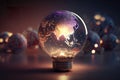 Illustration planet earth inside energy saving lamp Royalty Free Stock Photo