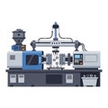 Plastic Injection Molding Machine Illustration Royalty Free Stock Photo