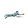 Illustration of player fielding in cricket championship. Royalty Free Stock Photo