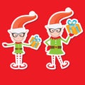 Illustration of the playful Santa elves