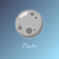 Illustration of pluto planet on gradient blue background