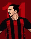 Illustration Plyer Football in Ac Milan, Zlatan Ibrahimovic