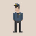 Illustration of policeman avatar isolated