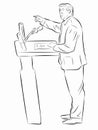 Illustration of politician, speaker, vector draw