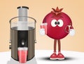 Illustration of pomegranate centrifuge Royalty Free Stock Photo