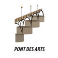 The illustration with the pont de arts of Paris