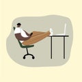 Illustration of poor posture during everyday computer work