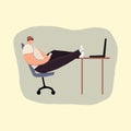 Illustration of poor posture during everyday computer work