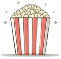 Illustration of Popcorn Bucket with Shiny Stars Royalty Free Stock Photo