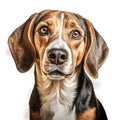 illustration portrait cute beagle dog isolated on white background Royalty Free Stock Photo