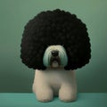 Illustration Portrait of a fashionable trendy Barbet dog