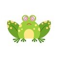 Illustration portrait of frog expression. Cute stupefaction frog face Royalty Free Stock Photo