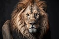 Portrait of huge beautiful male lion, animals, wildlife Royalty Free Stock Photo