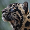 Portrait of a leopard (Panthera pardus)