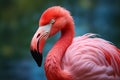 illustration of portrait pink flamingo. Generative AI Royalty Free Stock Photo