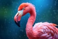 illustration of portrait pink flamingo. Generative AI Royalty Free Stock Photo