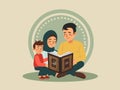 Family Reading Qur\'an Together During Ramadan