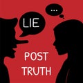 Illustration for Post Truth Concept. Fact and Fake Royalty Free Stock Photo