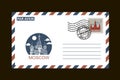 Postal envelope of russian symbols