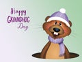 illustration of postcard for groundhog day Royalty Free Stock Photo