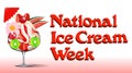 poster national week ice cream with popsicles and strawberries and cherries Royalty Free Stock Photo