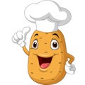 Potato chef cartoon giving thumb up