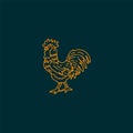 Illustration of poultry. A hand-drawn rooster for a farm. Natural animals of agriculture for banner design.