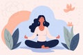 illustration practicing meditation or mindfulness for mental and emotional well-being Generative AI