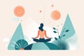 illustration practicing meditation or mindfulness for mental and emotional well-being Generative AI