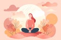 illustration practicing meditation or mindfulness for mental and emotional well-being Generative AI