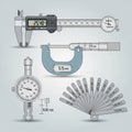 These tools are essential for accurate measurements in machining and Royalty Free Stock Photo