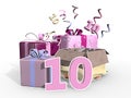 An illustration of presents with number 10